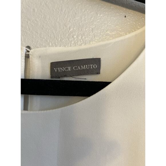 Vince Camuto Womens Blouse Ivory Chiffon Layered Sleeveless Fairycore Casual L - Picture 3 of 8